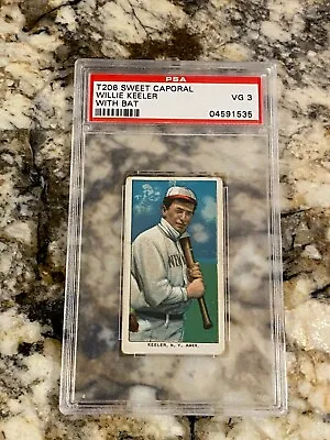 T206 Willie Keeler W Bat 1909 Sweet Caporal Psa 3 Centered Amazing Eye Appeal  • $996