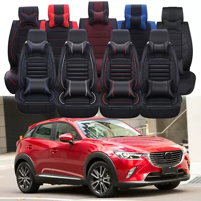 Car Seat Covers Pu Leather 5 Seats Cushion Full Set Pad For Mazda CX-3 CX-5 CX-7 • $104.11