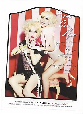 Lady Gaga & Cyndi Lauper For MAC Viva Glam Cosmetics Print AD: From Our Lips • $12.99