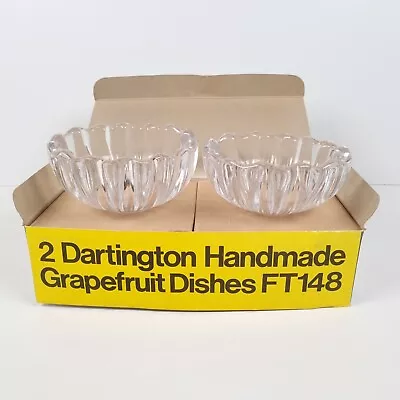 Dartington Grapefruit Dishes Handmade Glass Bowls Frank Thrower England Set Of 2 • £17.64