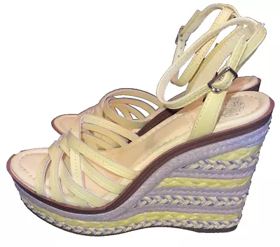 New Vince Camuto Platform Espadrilles Wedges Women’s Yellow Size 6.5 M NIB • $37.69