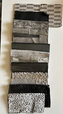 12+ MIXED LOT UPHOLSTERY/DRPERY Grey Charcoal  Colors  Fabric Samples Velvet LUX • $16