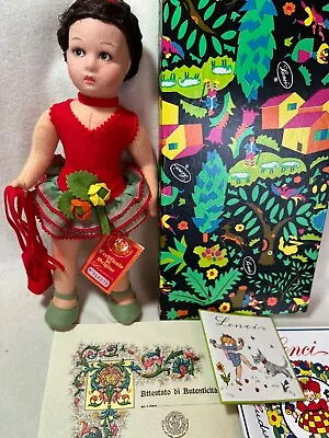 LENCI 13  Red Ballerina Moira Felt DOLL Brunette Hair Vintage 1984 Mint W Box • $145.32