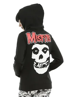 Misfits Juniors Red Plaid Cowl Fiend 138 Black Hoodie New XL • $19.99