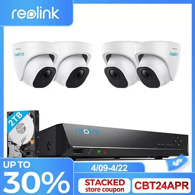 Reolink PoE Security Camera System Outdoor 8CH NVR 5MP Person/Vehicle Detection • $729.99