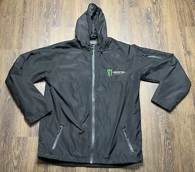 Monster Energy Rain Jacket Men’s XXL Hooded Windbreaker • $99