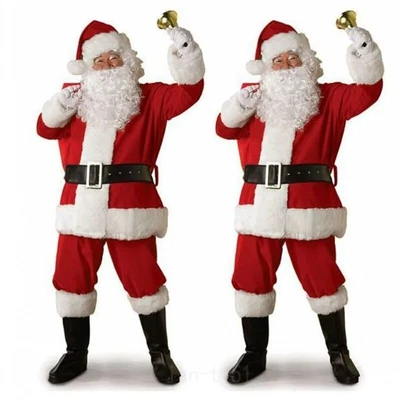 £23.59 • Buy Santa Claus Adult Deluxe Costume Suit Father Cosplay Fancy Dress Xmas Outfit UK