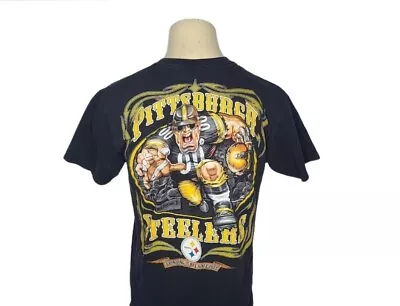 Vintage Pittsburgh Steelers T-Shirt Men's Large Black Y2K Big Graphic Print  • $18.99