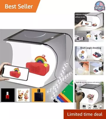 Portable Mini Photo Studio Light Box With LED Lights & Color Backgrounds - 9 ... • $34.97