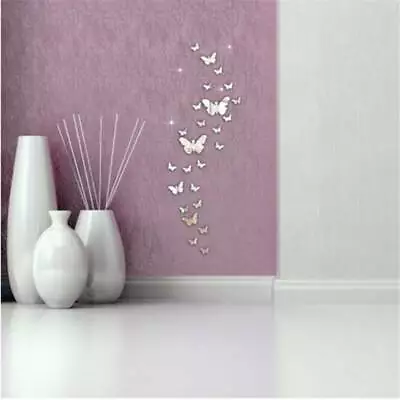 12pcs 3D Mirror Butterflies Wall Sticker Art Acrylic Mural Decal Wall Home Decor • $5.91