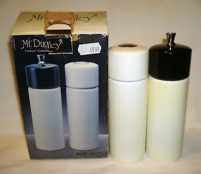 Vintage Mr. Dudley Park Avenue No. 721 Black White Salt & Pepper Mill Set W/Box • $1.60