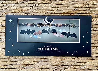 £7.49 • Buy HALLOWEEN Hanging BATS Hanging Decorations Glitter Garland PARTY Decoration X 10