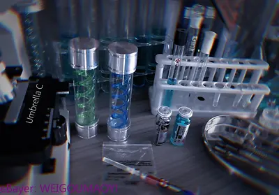 Resident Evil T-Virus Glass Bottle Glass Test Tube 1:1 Re Movie Prop Multicolor • $29.80