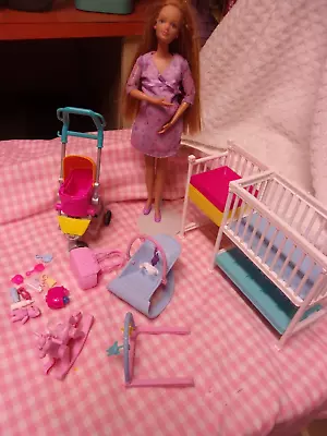 Happy Family Pregnant Midge Barbie Doll  Belly  Baby  And Nursery • $95