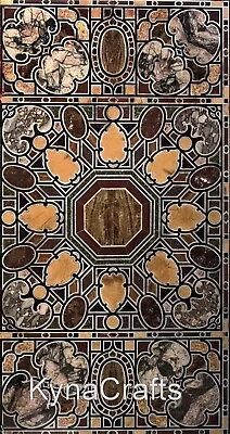 Unique Pattern Inlay Work Dining Table Top Rectangle Black Marble Center Table • $2961.90