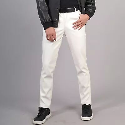 Mens Punk Faux Leather Slim Fit Pants Stretch Leggings Trousers Stage Show Club • $37.73