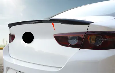 V Style ABS Rear Spoiler Wing Black Cover Trim For 2019-2023 Mazda 3 Axela Sedan • $79.19