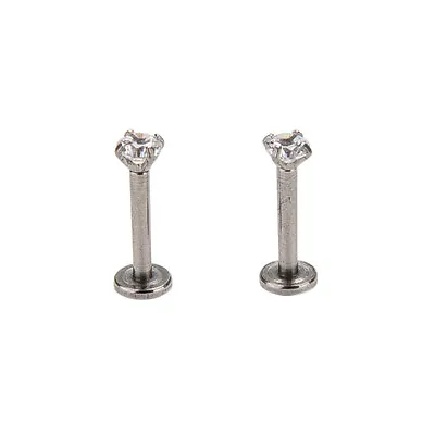 2pcs Surgical Steel Cz Labret Lip Ring Piercing Jewelry Tragus Nail Lip Stud:LU • $4.79