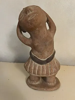Vintage Handmade Mexican Mayan Clay Pottery Dancing Woman 8.5” Folk Art Relic • $45