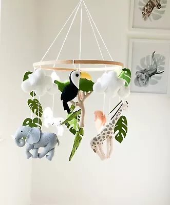 Safari Baby Mobile Jungle Crib Mobile Safari Crib Mobile New Born Gift Baby  • £25