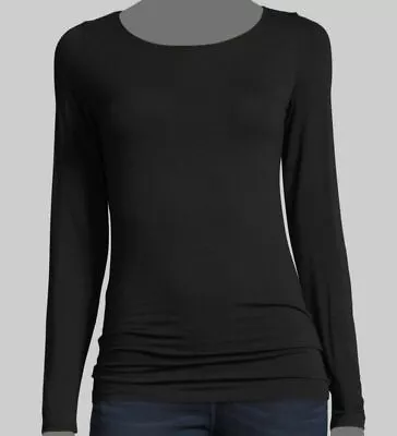 $133 Majestic Paris Women's Black Soft Touch Marrow-Edge Long-Sleeve Top Size 3 • $42.38