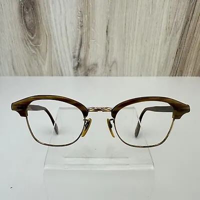 Vintage American Optical 10 - 12KGF Eyeglasses 44/22 Frames Brow Line 5 3/4  • $47.96