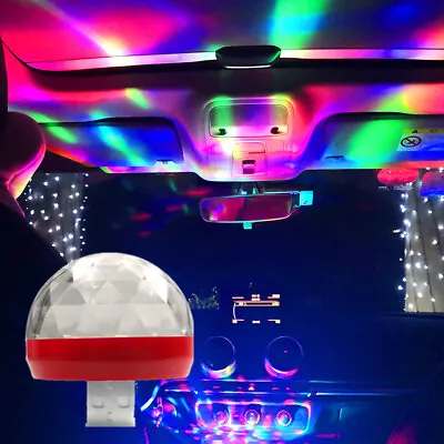 1X Music LED USB RGB Mini Car Interior Atmosphere Neon Disco Lamp Light Decor • $5.08