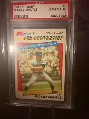 1987 Topps K-mart Mickey Mantle Psa10!! Rare Low Population 57 • $69