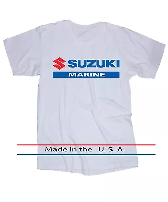 Suzuki Outboard Marine Logo White T-shirt Boating Powerboat • $15.95