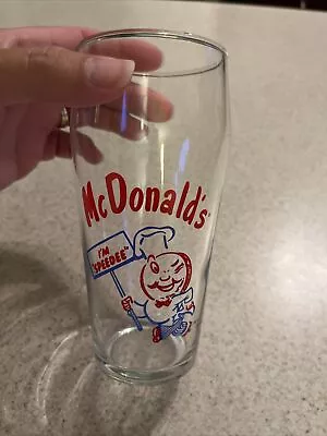 VINTAGE 1993 MCDONALDS HAMBURGER RESTAURANT I’m Speedee GLASS TUMBLER • $5