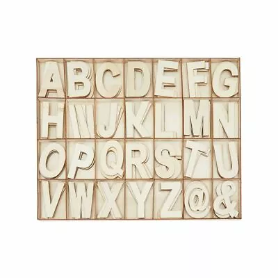 $20.99 • Buy Unfinished Wooden Letters, Symbols, Storage Tray, 3 Inch Alphabet (112 Pieces)
