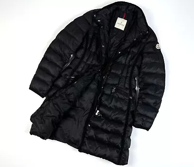Auth Women's MONCLER HERMIFUR Black Nylon Down Parka Puffer Jacket Size 2 S/M • $535