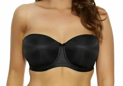 Elomi Smoothing Bra Black 38DD Underwired Multiway Moulded Padded Strapless 1230 • $34.68