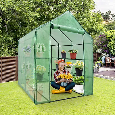 8 Shelves 3 Tiers Greenhouse Portable Mini Walk In Outdoor MINI Planter House • $57.58