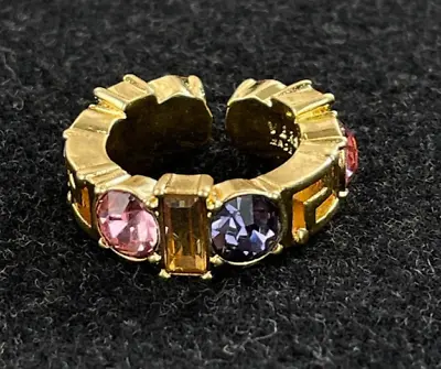 Vintage Versace Gold Ring With Gemstones Size 7 • $88.80