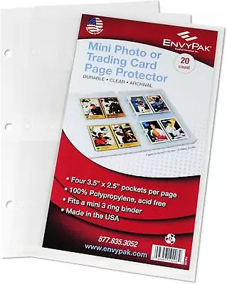 Platinum Series 4 Pocket Trading Card Page For Mini Binders - Pack Of 20 Pages • $18.64