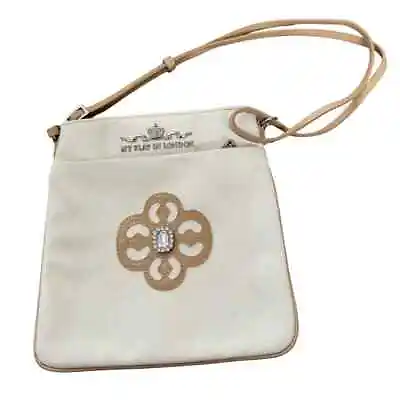 Brighton My Flat In London Messenger Crossbody Groove Sadie Bag White Beige • $50