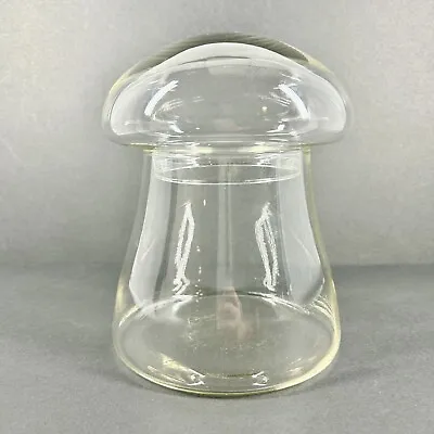 Vintage Glass Jar Mushroom 7.75” Apothecary Terrarium Libbey Crystal Creations • $38.99