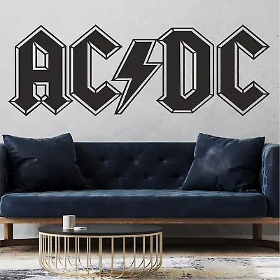 ACDC AC DC Wall Sticker Music Band Logo High Quality Cut Vinyl No Background  • £10.49