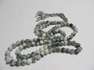 Tree  Agate AGATE Aqeeq Akik PRAYER BEADS MASBAHA TASBIH 99 عقيق شجري • $29.99