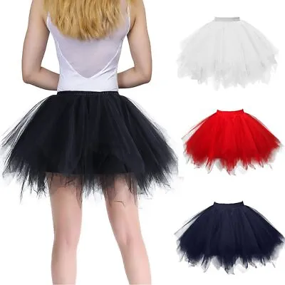 TUTU Skirt Tulle Women Dance Party Ballet Fancy Dress Petticoat 2 Layers Costume • £8.87