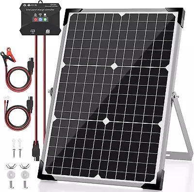 30W Solar Battery Trickle Charger Maintainer + Upgrade 10A MPPT Charge Controlle • $133.98