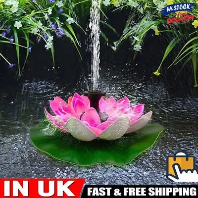 Lotus Shape Pond Decoration Convenient Solar Powered Waterfall Fountain Useful # • £12.89