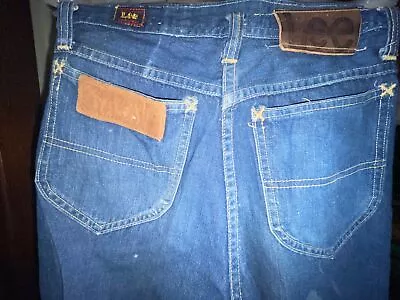 VTG 40s 50s 25 X 29 Lee SANFORIZED DENIM JEANS CROTCH RIVET DROP LOOP PANTS • $1400