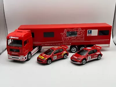 Majorette Peugeot 206 WRC Truck & Cars Set Loose • £30