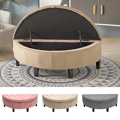 Semicircle Shoe Changing Stool Storage Padded Ottoman Living Room Bench Footrest • £85.95