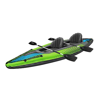 EliteShield 2 Person Tandem Inflatable Kayak Includes Aluminum Paddles Air Pump • $233.99