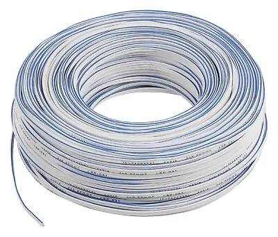 10Mtr White/Blue 0.5mm 32 Strand Loud Speaker Cable Wire Car Audio & Home HiFi • £3.96