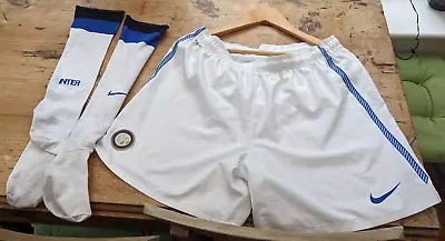 Vintage Original INTER MILAN Football SHORTS & SOCKS Nike Adult LARGE 1998/99 • £35