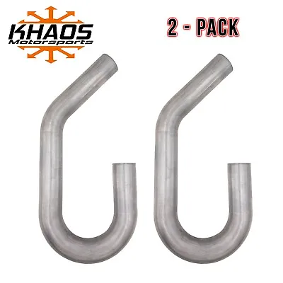 2.5  45 & 180 Degree Exhaust Elbow Mandrel Bend U J Combo Aluminized 16ga 2 Pack • $69.99